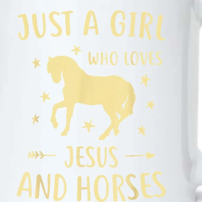 Just A  Who Loves Jesus And Horses Black Color Changing Mug