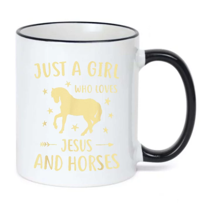 Just A  Who Loves Jesus And Horses Black Color Changing Mug