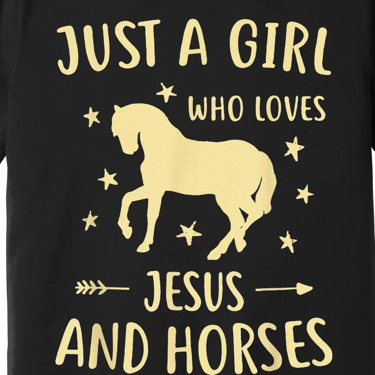 Just A  Who Loves Jesus And Horses Premium T-Shirt