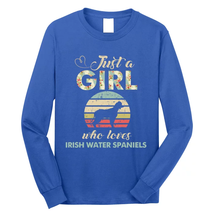 Just A Who Loves Irish Water Spaniels Gift Long Sleeve Shirt