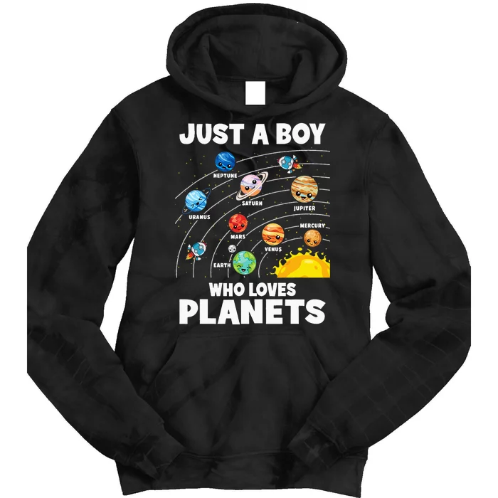 Just A  Who Loves Planets & Solar System Space Science Tie Dye Hoodie