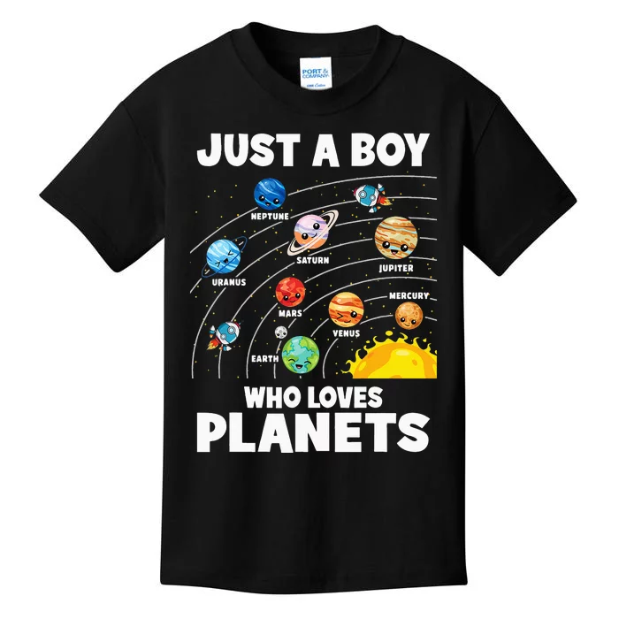 Just A  Who Loves Planets & Solar System Space Science Kids T-Shirt