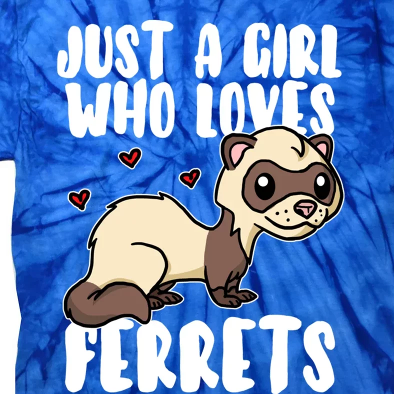 Just A Who Loves Ferrets Cute Weasel Ferret Costume Gift Tie-Dye T-Shirt