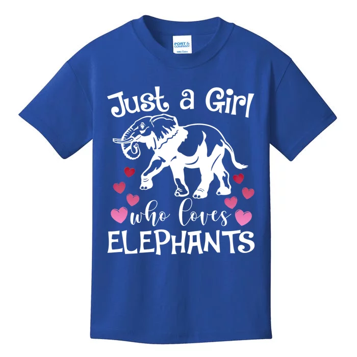 Just A Who Loves Elephants Heart African Savanna Animal Gift Kids T-Shirt