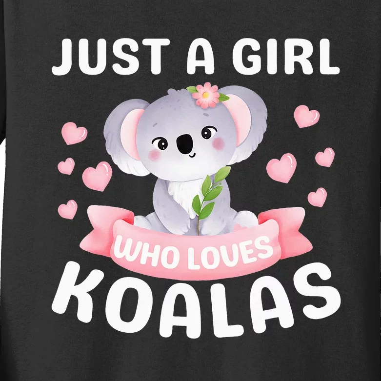 Just A  Who Loves Koala Bear Kids Long Sleeve Shirt