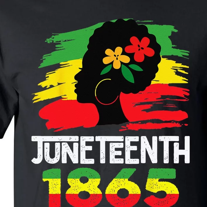 Juneteenth Afro Woman Black Queen African American Melanin Tall T-Shirt