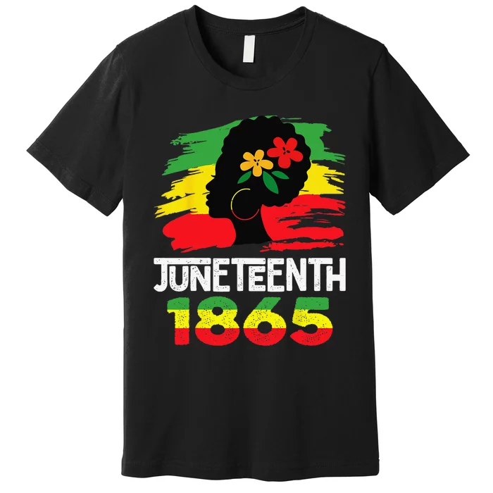 Juneteenth Afro Woman Black Queen African American Melanin Premium T-Shirt