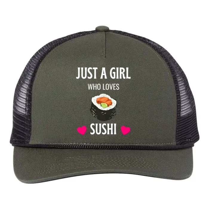 Just A Who Loves Gift Sushi Sushi Lover Gift Retro Rope Trucker Hat Cap