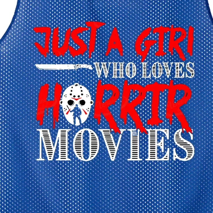 Just A Who Loves Horror Movies Meaningful Gift Mesh Reversible Basketball Jersey Tank