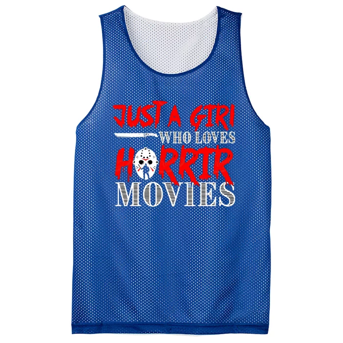 Just A Who Loves Horror Movies Meaningful Gift Mesh Reversible Basketball Jersey Tank