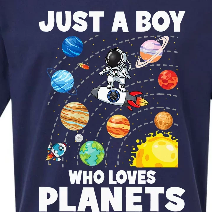 Just A  Who Loves Planets & Solar System Space Science Sueded Cloud Jersey T-Shirt