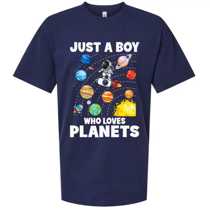 Just A  Who Loves Planets & Solar System Space Science Sueded Cloud Jersey T-Shirt