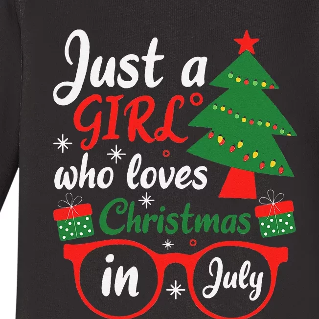 Just A Who Loves Christmas In July Summer Gift Baby Long Sleeve Bodysuit