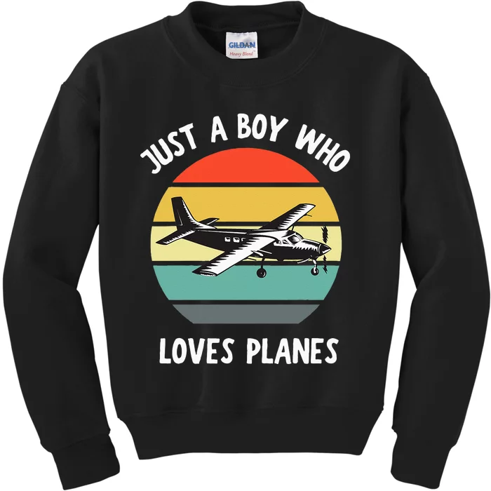 Just A Who Loves Planes Airplane 5T 4T Kids Sweatshirt