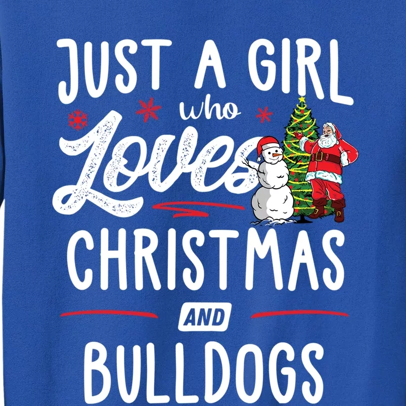 Just A Who Loves Christmas And Bulldogs Gift Funny Gift Tall Sweatshirt