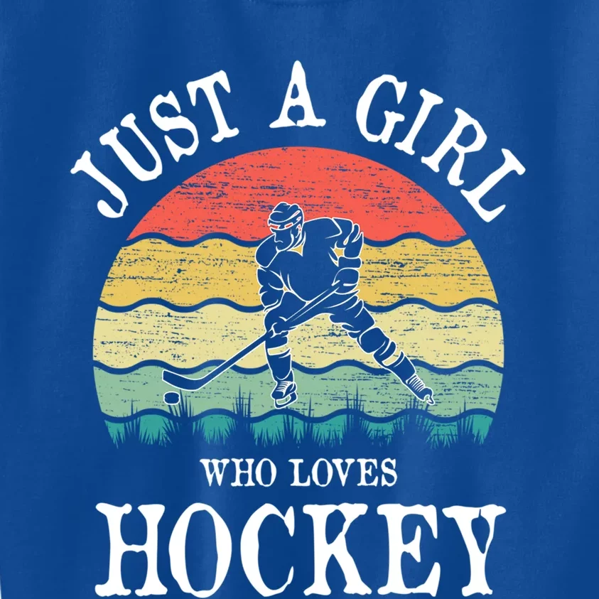 Just A Who Loves Hockey Meaningful Gift Kids Sweatshirt