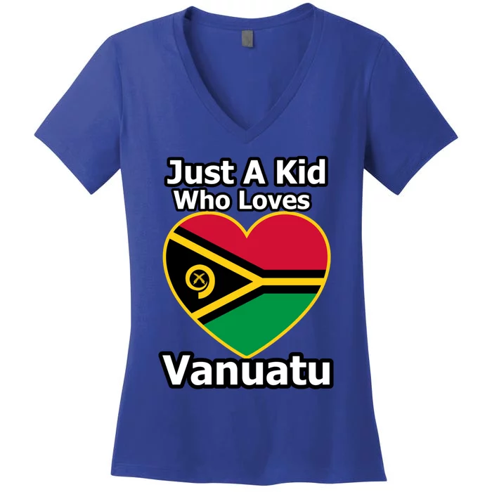 Just A Who Loves Vanuatu Gift Women's V-Neck T-Shirt