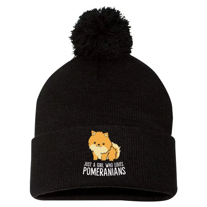 Just a Who Loves Pomeranians Pom Pom 12in Knit Beanie