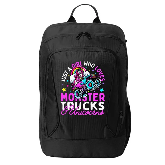 Just a  Who Loves Monster Trucks and Unicornsx City Backpack