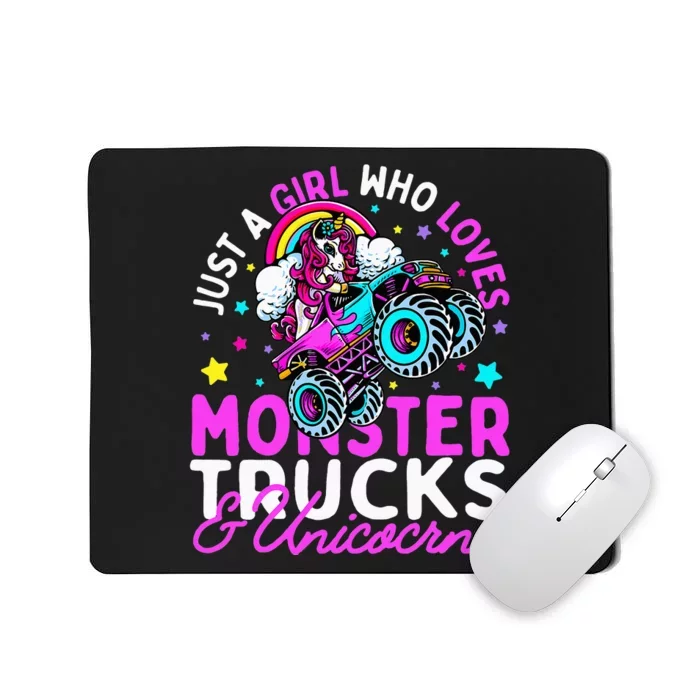 Just a  Who Loves Monster Trucks and Unicornsx Mousepad