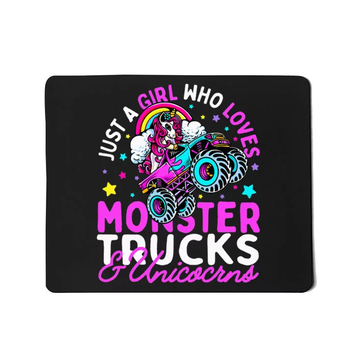 Just a  Who Loves Monster Trucks and Unicornsx Mousepad