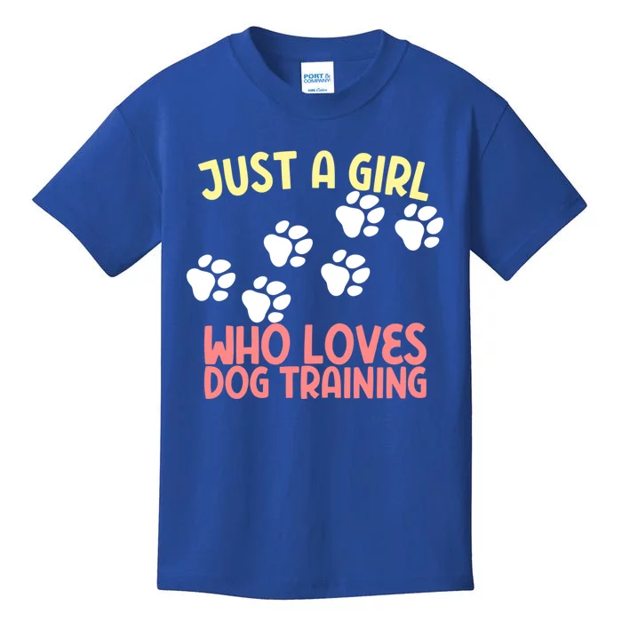 Just A Who Loves Dog Training Dog Trainer Gift Kids T-Shirt