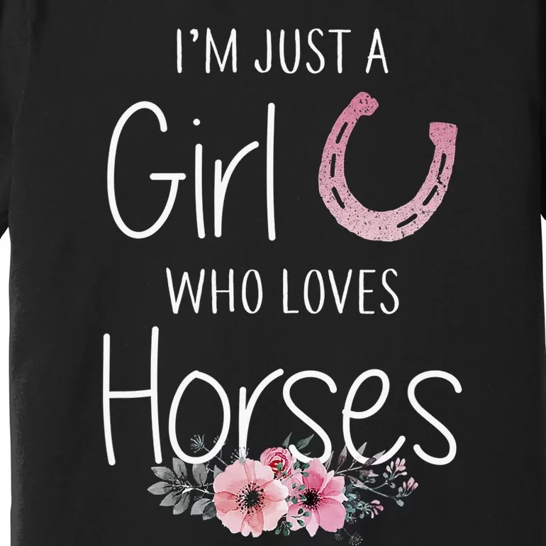 Just A  Who Loves Horses Horse Lover Cute Premium T-Shirt