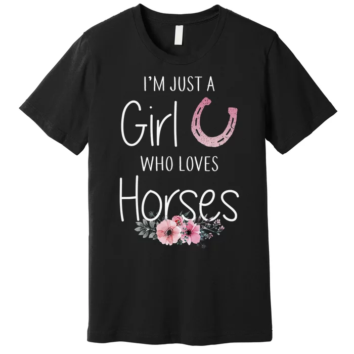 Just A  Who Loves Horses Horse Lover Cute Premium T-Shirt