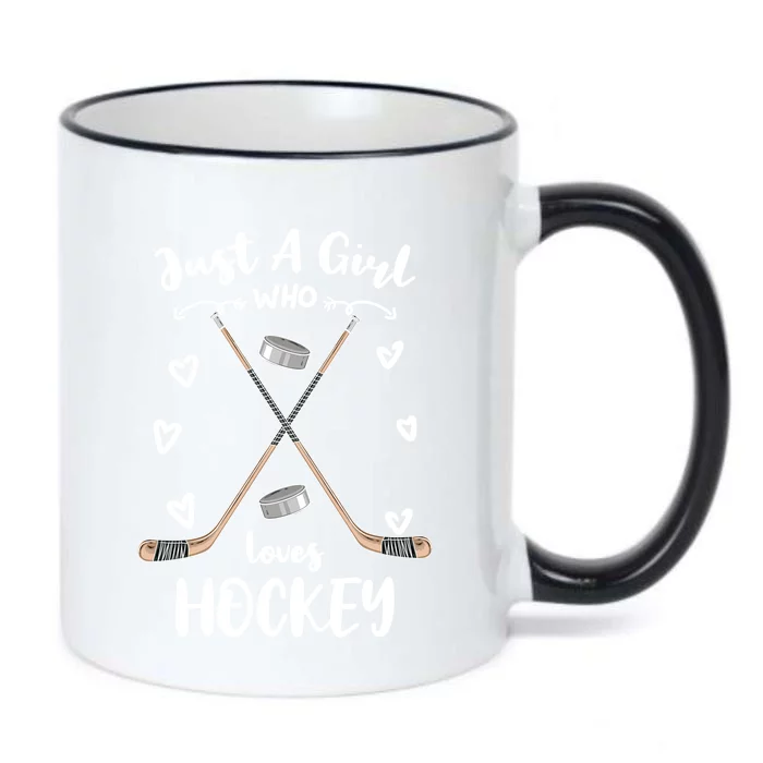 Just A Who Loves Hockey Gift Black Color Changing Mug