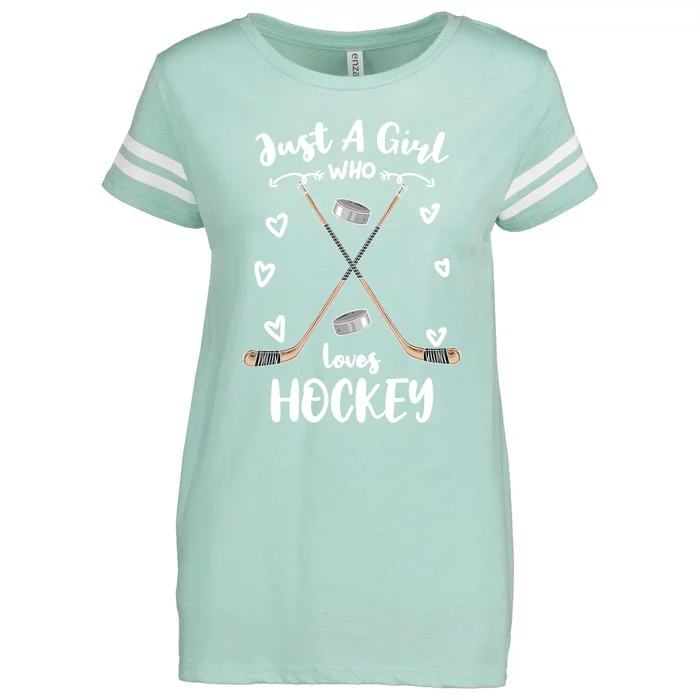 Just A Who Loves Hockey Gift Enza Ladies Jersey Football T-Shirt