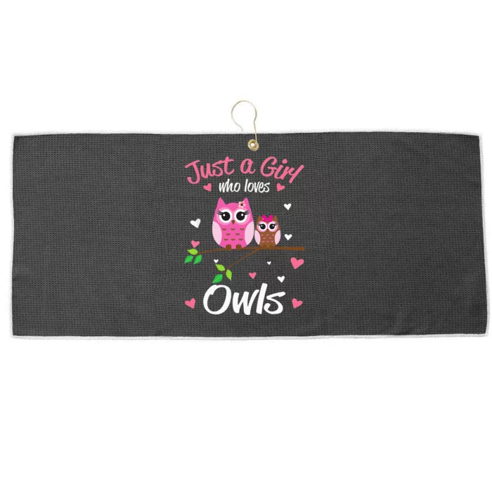 Just A  Who Loves Owls Large Microfiber Waffle Golf Towel