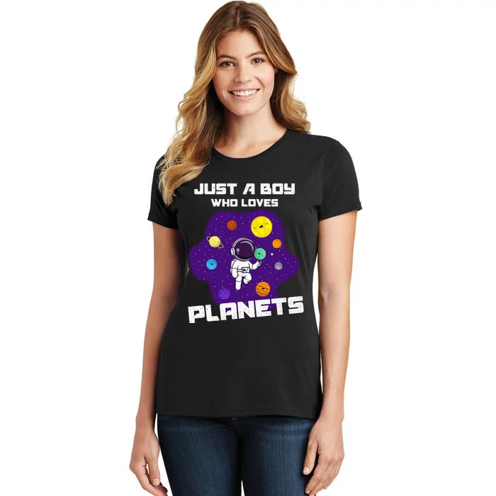 Just A Who Loves Planets Solar System Space Science Geek Women's T-Shirt