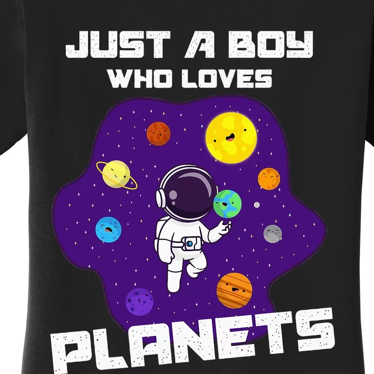 Just A Who Loves Planets Solar System Space Science Geek Women's T-Shirt