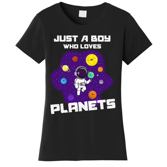 Just A Who Loves Planets Solar System Space Science Geek Women's T-Shirt