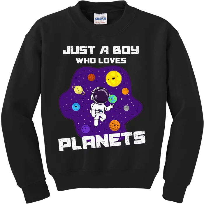 Just A Who Loves Planets Solar System Space Science Geek Kids Sweatshirt