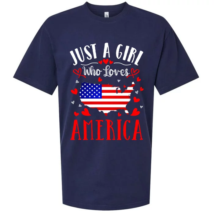 Just A Who Loves America Proud American Gift Sueded Cloud Jersey T-Shirt