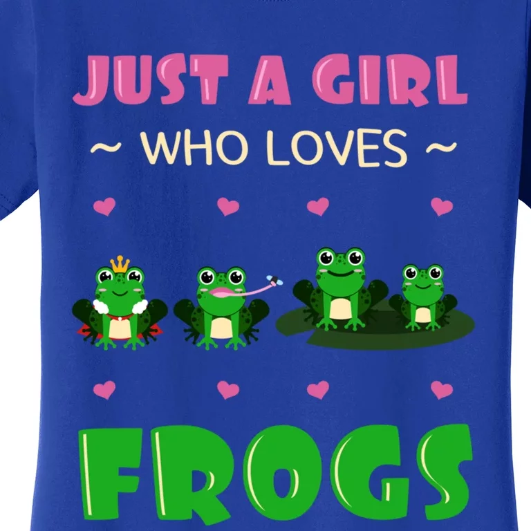 Just A Who Loves Frogs Toad Amphibian Froggy Gift Idea Gift Women's T-Shirt