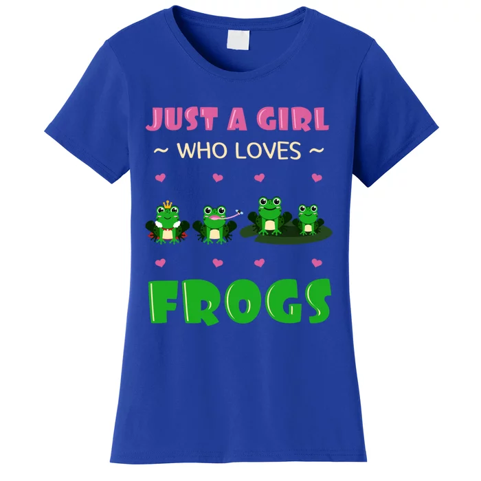 Just A Who Loves Frogs Toad Amphibian Froggy Gift Idea Gift Women's T-Shirt