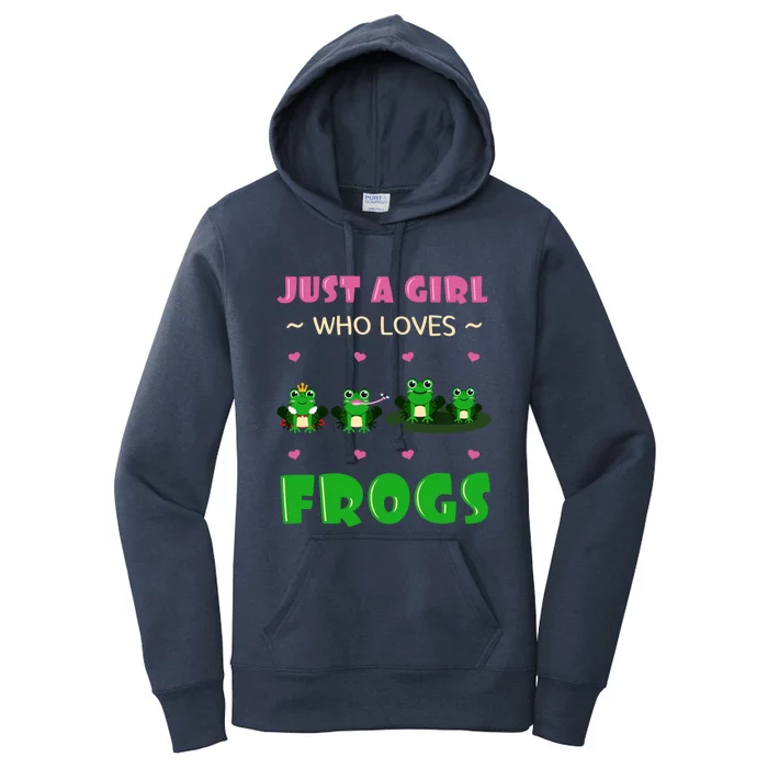 Just A Who Loves Frogs Toad Amphibian Froggy Gift Idea Gift Women's Pullover Hoodie