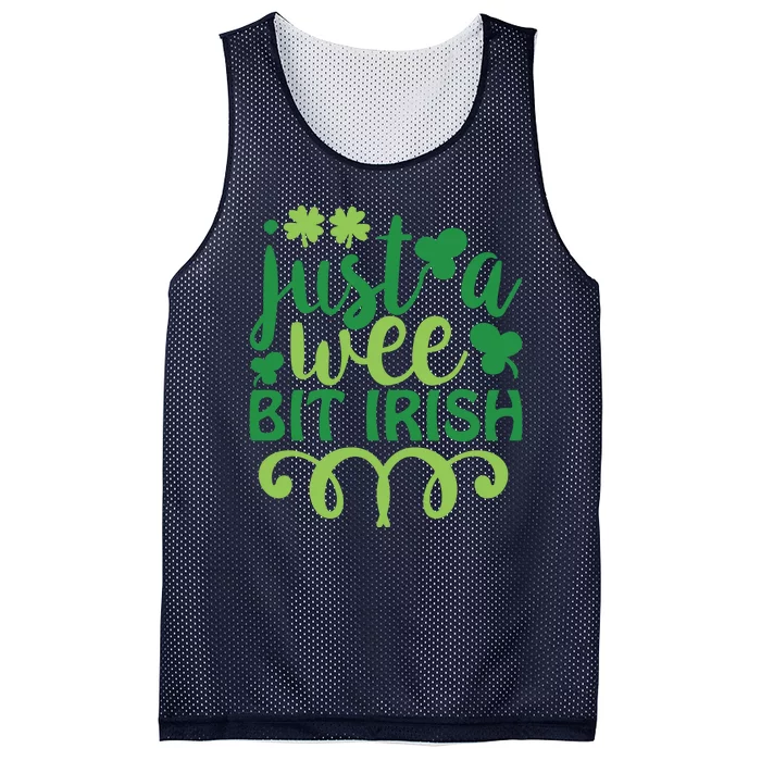 Just A Wee Bit Irish St Pattricks Day Mesh Reversible Basketball Jersey Tank