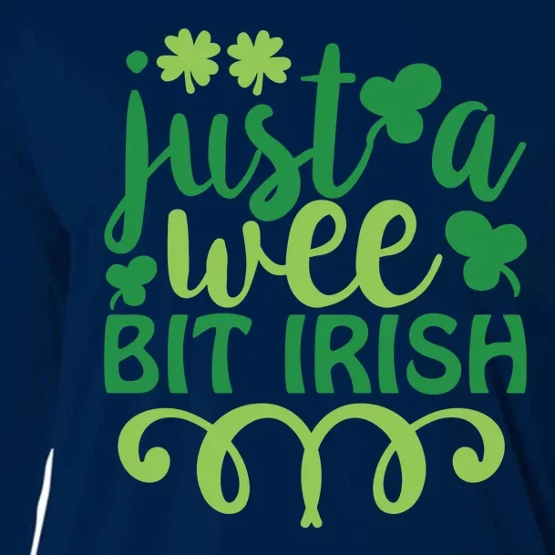 Just A Wee Bit Irish St Pattricks Day Cooling Performance Long Sleeve Crew