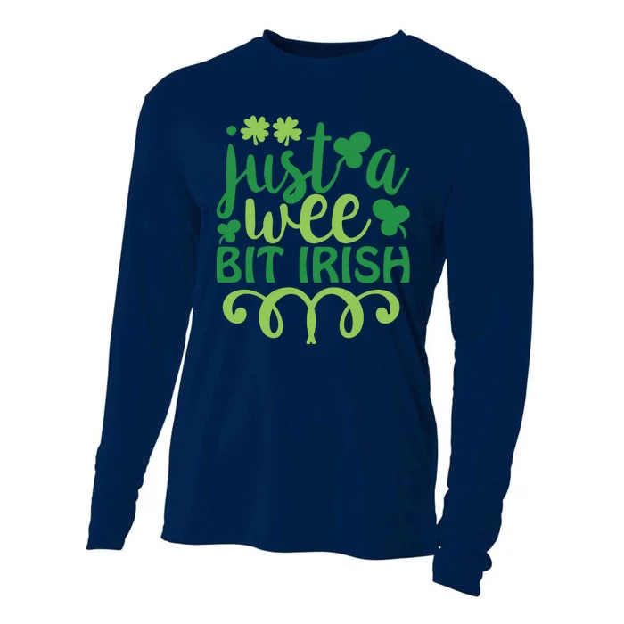 Just A Wee Bit Irish St Pattricks Day Cooling Performance Long Sleeve Crew