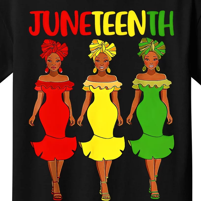 Juneteenth Afro Women Freeish Since 1865 Black Independence Day Black History Kids T-Shirt