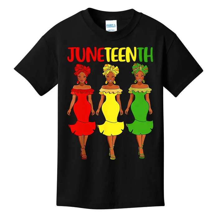 Juneteenth Afro Women Freeish Since 1865 Black Independence Day Black History Kids T-Shirt