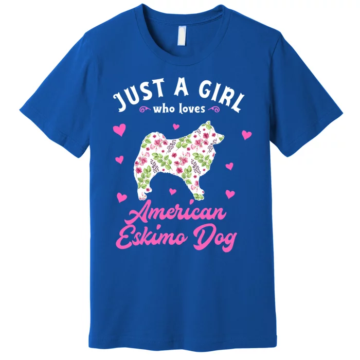 Just A Who Loves American Eskimo Dog Gift Premium T-Shirt