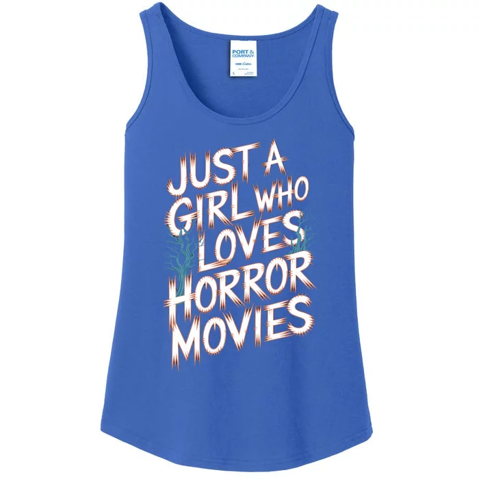 Just A Who Loves Horror Movies Horror Film Spooky Vibes Cool Gift Ladies Essential Tank