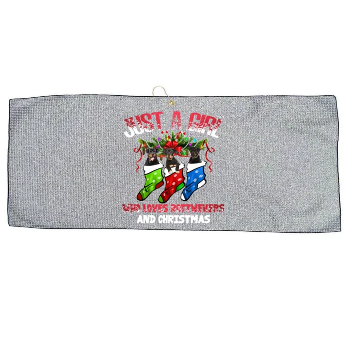 Just A Who Loves Rottweilers And Christmas Costume Gift Cute Gift Large Microfiber Waffle Golf Towel