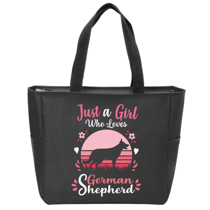 Just A Who Loves German Shepherd Dog Zip Tote Bag