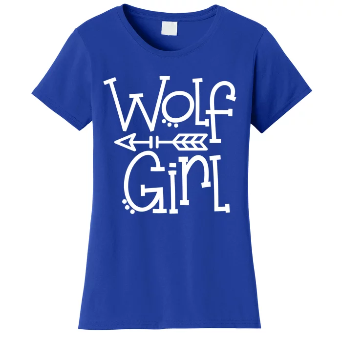 Just A Wolf Who Loves Wolves Gift Arrow Cute Love Gift Women's T-Shirt