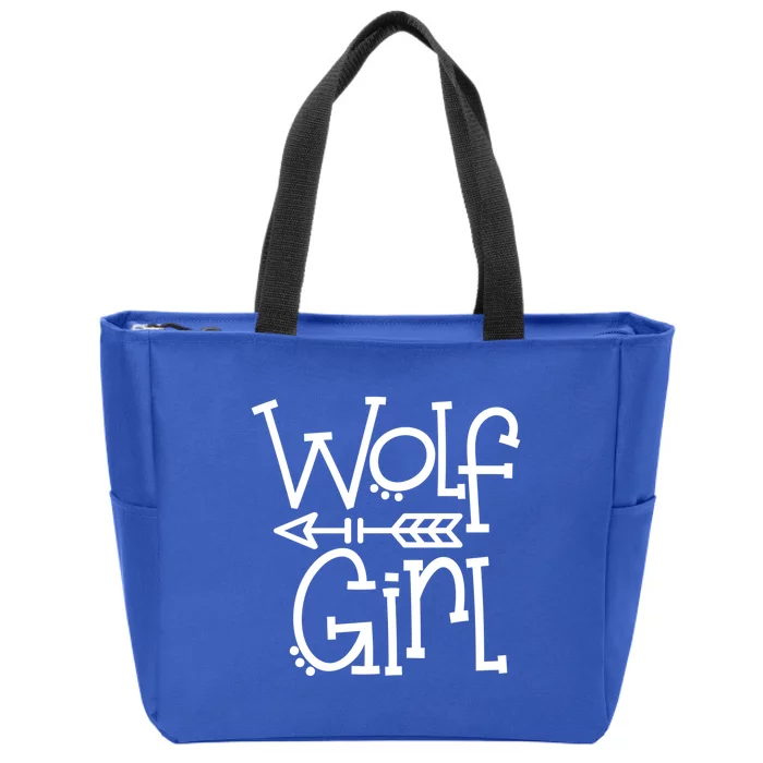 Just A Wolf Who Loves Wolves Gift Arrow Cute Love Gift Zip Tote Bag